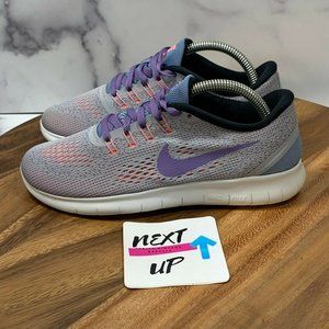 Nike Womens Free Rn Purple Comfort Cushioned Athletic Running Shoes Size US 6